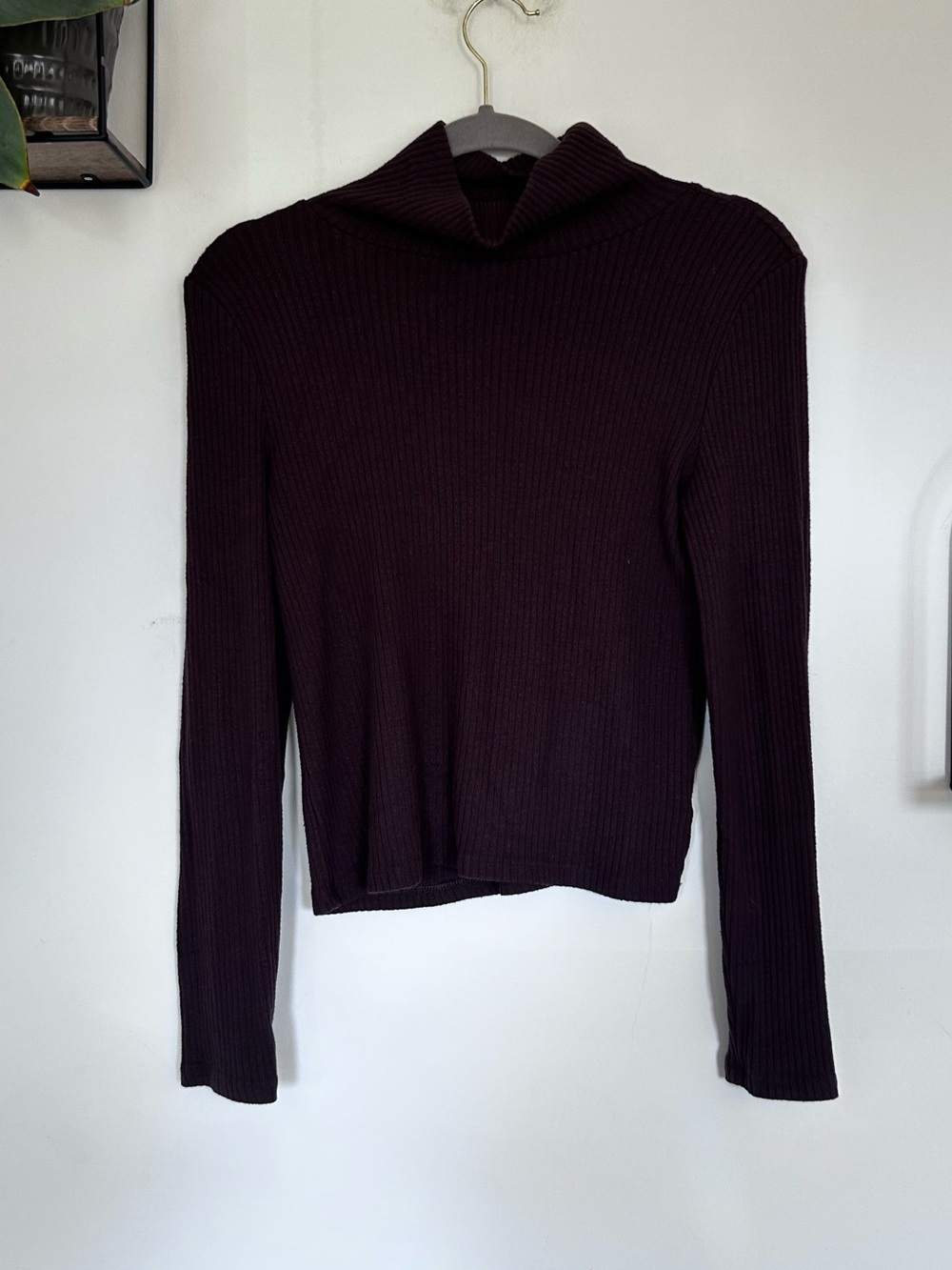 The Group Babaton Aritzia Brown Long Sleeve Ribbed Turtle Neck Sweater Medium